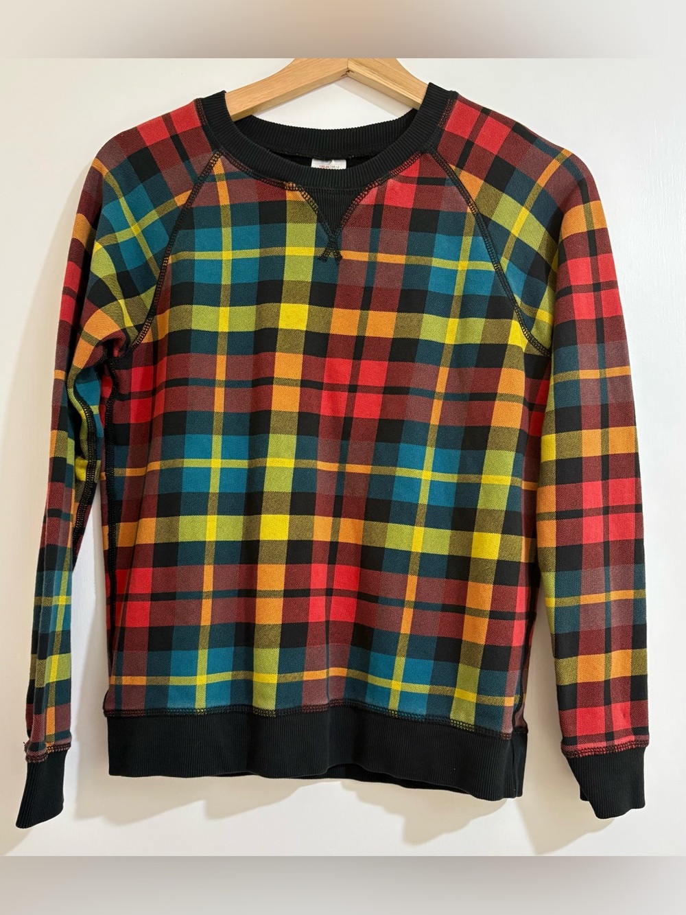 Hanna Andersson Kids Plaid Sweatshirt Size 12 French Terry Pullover